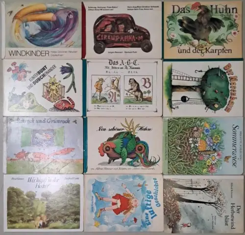 12 Kinder Pappbücher: Windkinder, Nasenbaum, Das A-B-C, Sommerwiese, Herbstwind