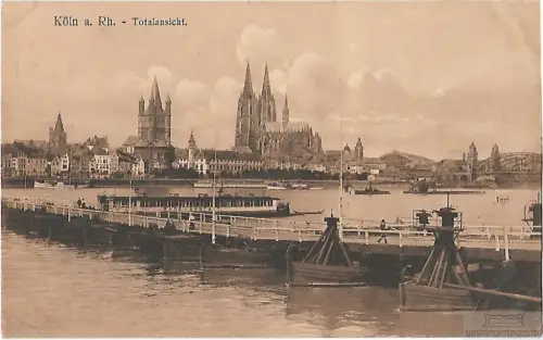 AK Köln a. Rh. Totalansicht ca. 1909, Postkarte. Serien Nr, ca. 1909