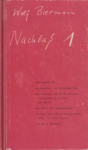 Buch: Nachlaß 1, Biermann, Wolf. 1977, Büchergilde Gutenberg, gebraucht, gut