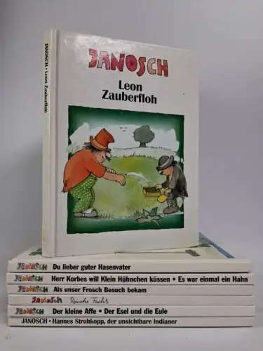 Buch: 7 Bücher Janosch: Leon Zauberfloh; Hannes Strohkopp;  Esel; Affe, Frosch..