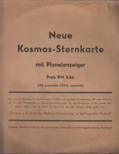 Buch: Kosmos-Sternkarte mit durchscheinendem Deckblatt und... Widmann, Walter