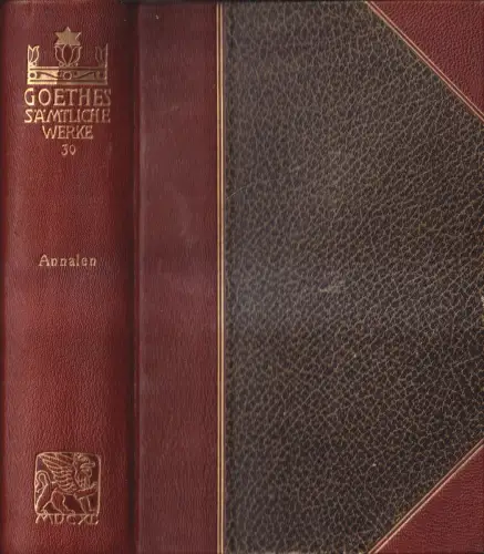 Buch: Goethes Sämtliche Werke 30: Annalen. J. W. Goethe, Cotta'sche Buchhandlung