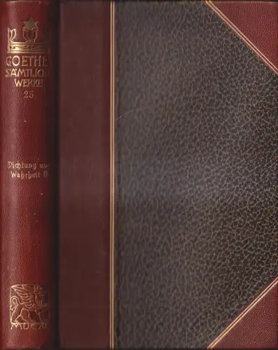 Buch: Goethes Sämtliche Werke 25 - Dichtung und Wahrheit IV, Goethe, Cotta