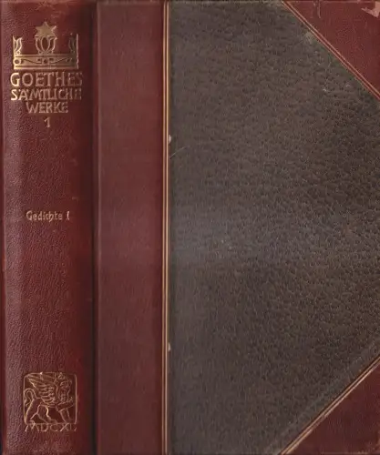 Buch: Goethes Sämtliche Werke 1 - Gedichte I. J. W. Goethe, Cotta'sche Buchhandl