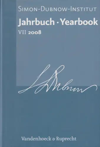 Buch: Jahrbuch des Simon-Dubnow-Instituts, VII, Diner, Dan, 2008, sehr gut