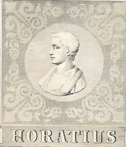 Original Druck Exlibris: Horatius, Büste, gebraucht, gut