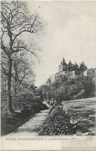 AK Burg Frankenstein a.d.Bergstrasse. 397m. ca. 1906, Postkarte. Serien-Nr