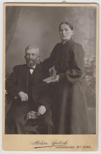 Fotografie: Atelier Julich, Jena - Portrait Ehepaar / Mann und Frau, um 1900