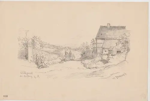 Grafik: Weisser Hirsch bei Loschwitz, Adrian Ludwig Richter, Facsimile