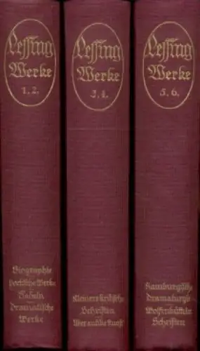 Buch: Lessings Werke in sechs Bänden, Lessing, Gotthold Ephraim. 6 in 3 Bände