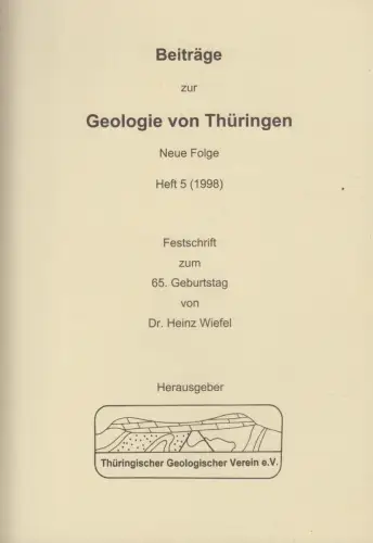 Buch: Beiträge zur Geologie von Thüringen. Neue Folge Heft 5. 1998