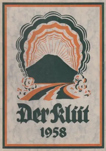 Buch: Der Klüt 1958, Kittel, Hans, 1958, Niemeyer, Heimatkalender, gebraucht gut