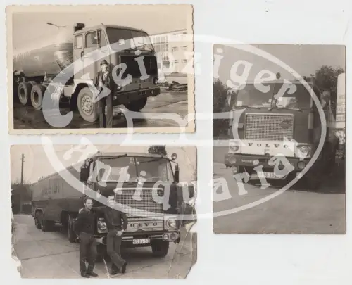 3 Fotografien Volvo Trucks F88/89, Leipzig, VEB Technische Gase Leipzig, DDR