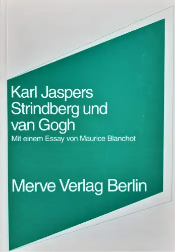 Buch: Strindberg und van Gogh, Jaspers, Karl, 1998, Merve Verlag, gebraucht, gut