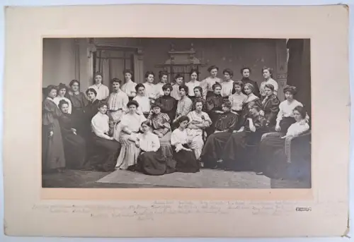 Fotografie: Gruppenfoto Damen um 1900, Atelier Pieperhoff, Klassenfoto, vintage
