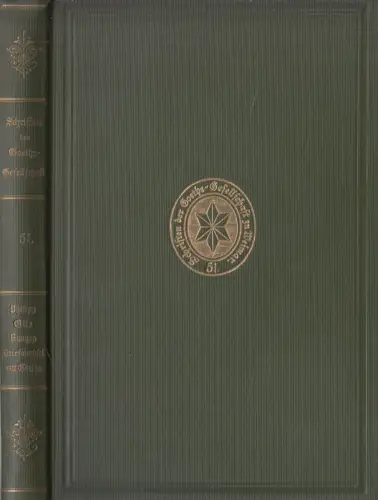 Buch: Schriften der Goethe-Gesellschaft 51, Philipp Otto Runges Briefwechsel ...