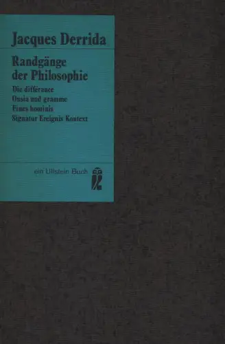 Buch: Randgänge der Philosophie, Derrida, Jacques, 1976, Ullstein, gebraucht gut