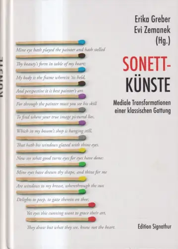 Buch: Sonett-Künste, Mediale Transformationen, Greber /   Zemanek, Signathur