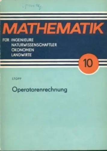 Buch: Operatorenrechnung, Stopp, F. 1976, BSB B.G. Teubner Verlagsgesellschaft