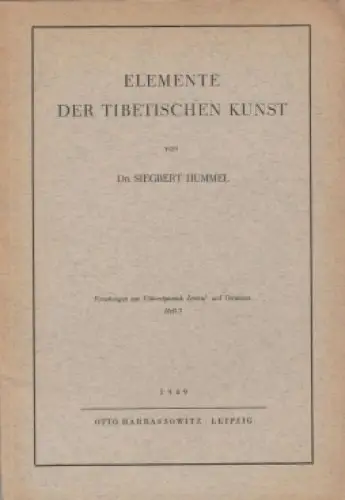 Buch: Elemente der tibetischen Kunst, Hummel, Siegbert. 1949, gebraucht, gut