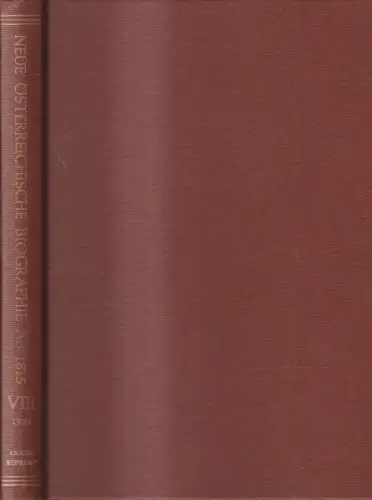 Buch: Neue Österreichische Biographie ab 1815, Große Österreicher. Band VIII