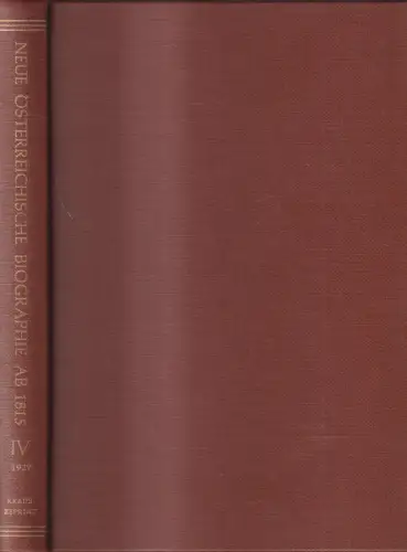 Buch: Neue Österreichische Biographie ab 1815, Große Österreicher. Band IV