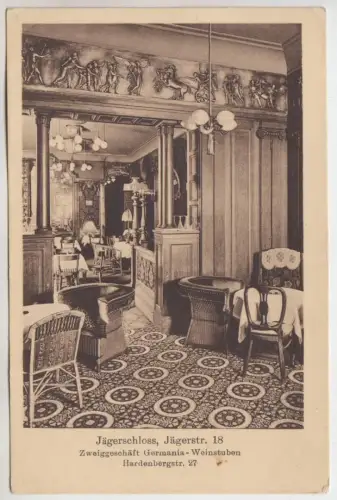 AK Jägerschloss, Jägerstr. 18 - Zweiggeschäft Germania-Weinstuben, J. Egers