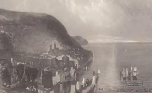 Honfleur. aus Meyers Universum, Stahlstich. Kunstgrafik, 1850, gebraucht, gut