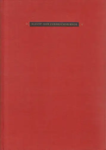 Buch: Der zerbrochene Krug, Kleist, Heinrich von, 1965, Verlag der Nation
