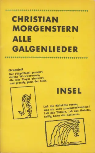 Buch: Alle Galgenlieder, Morgenstern, Christian, 1971, Insel Verlag, gebraucht