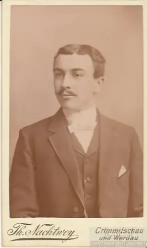 Fotografie Nachtwey - Portrait Bürgerlicher Herr mit Oberlippenbart, Fotografie