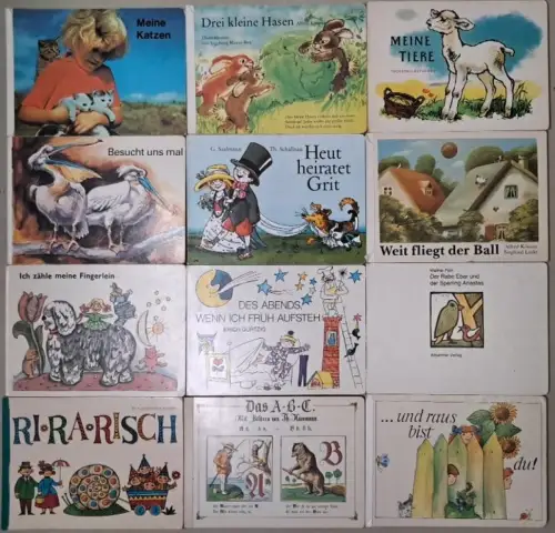 10 Kinder Pappbücher: Heute heiratet Grit, Besucht uns mal, Meine Tiere ...