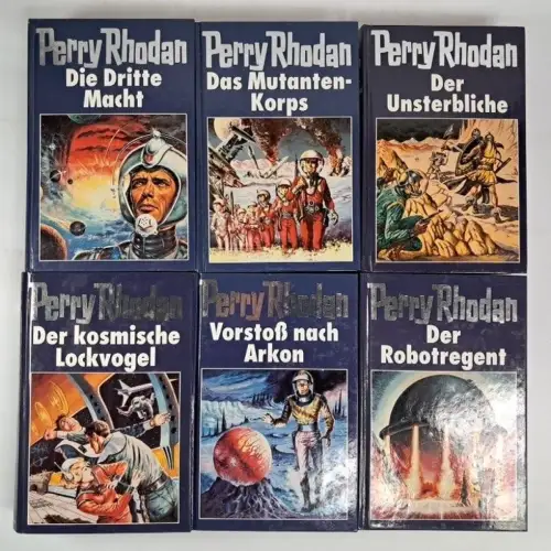 6 Bücher Perry Rhodan 1-6 (blau), 1. Zyklus: Die Dritte Macht, Bertelsmann