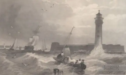 Bell-Rock. aus Meyers Universum, Stahlstich. Kunstgrafik, 1850, gebraucht, gut