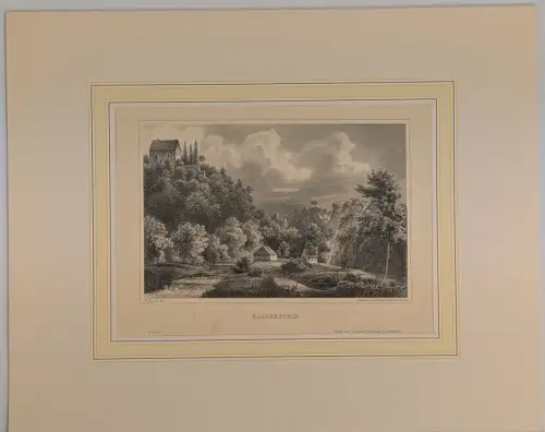 Stahlstich: Klusenstein, Ansicht, Grafik, Carl Mayer, Ferdinand Schöningh