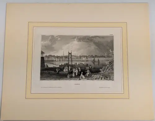 Stahlstich: Bonn, um 1839, Bibliografisches Institut Hildburghausen, Ansicht