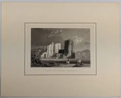 Stahlstich: Ruinen des Schlosses Brederode, Ansicht, Grafik , Natur, Schloss