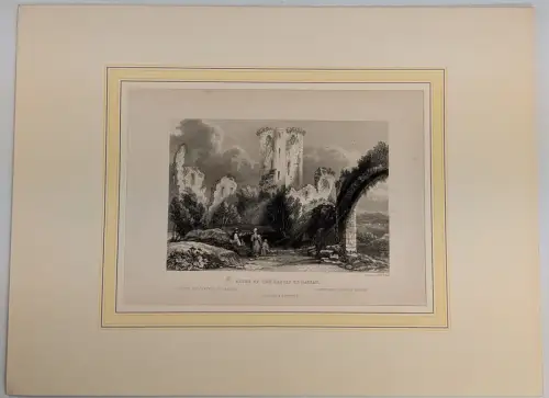 Stahlstich: Ruins of the Castle of Nassau, Ansicht, Black & Armstrong, Shury