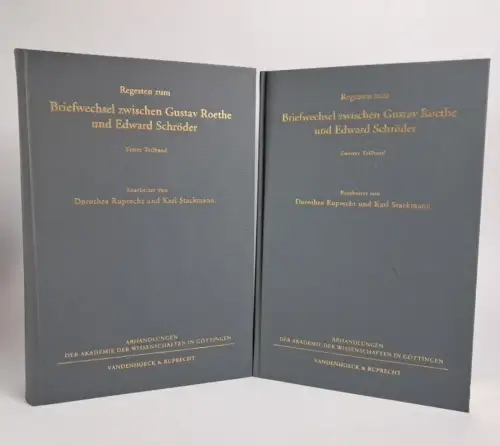 Buch: Regesten zum Briefwechsel zwischen Gustav Roethe und Edward Schröder, 2 Bd