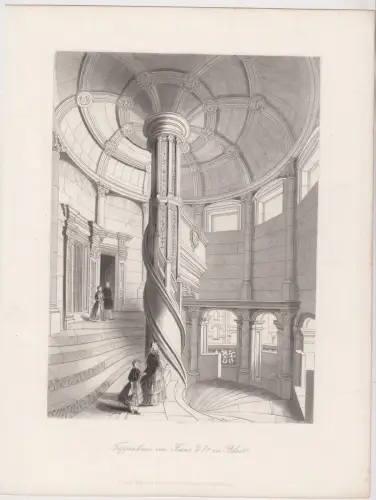 Stahlstich: Treppenhaus von Franz d. I? zu Blois, Albert Henry Payne, um 1860