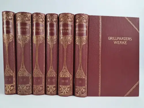 Buch: Grillparzers Werke in sechzehn Teilen, Bong, 6 Bände, Stefan Hock (Hrsg.)