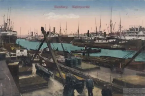 AK Hamburg. Hafenpartie. ca. 1919, Postkarte. Serien Nr, ca. 1919, ohne Verlag