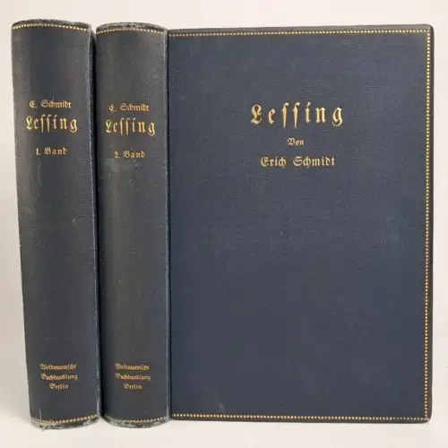 Buch: Lessing, Schmidt, Erich. 2 Bände, 1909, Weidmannsche Buchhandlung