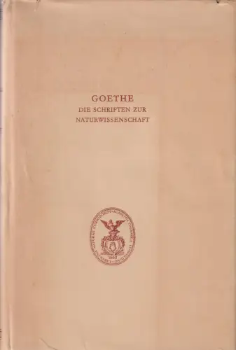 Buch: Naturwissenschaftliche Hefte Band 8, Johann Wolfgang Goethe, 1962, Böhlau