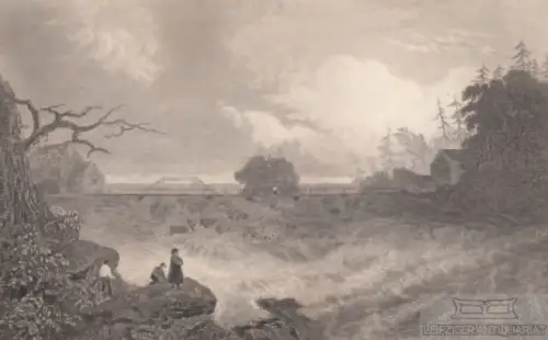 Die Schnellen des Niagara. aus Meyers Universum, Stahlstich. Kunstgrafik, 1850