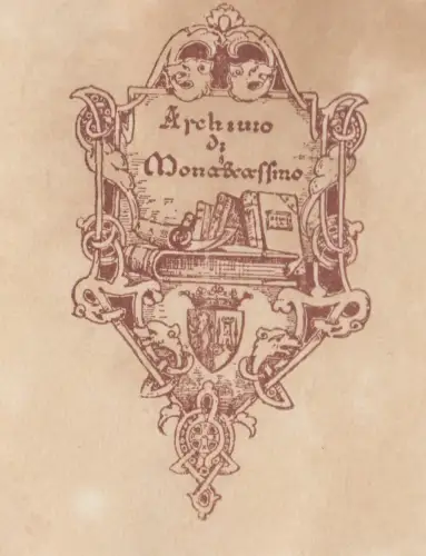 Original Grafik Exlibris: Biblioaber Paolina Monaterssino, Archsuro Monstersfine