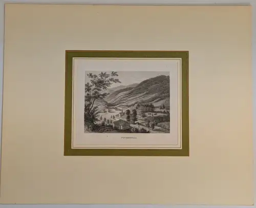 Stahlstich: Petersthal, Grafik, Ansicht, Bibliograf. Institut Hildburghausen