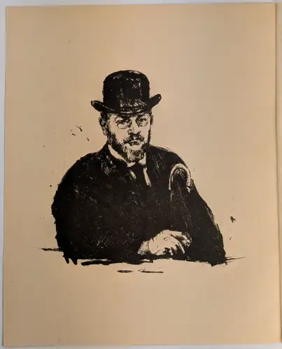 Original-Kreidelithographie: Selbstbildnis, Max Slevogt, 1915, Grafik, Portrait