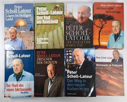 8 Bücher Peter Scholl-Latour: Totenklage, Tod im Reisfeld, Fluch, Kalter Krieg..