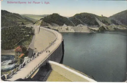 AK Bobertal-Sperre bei Mauer i. Rgb., ca. 1913, A. Jeschke, Postkarte, gelaufen